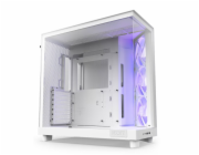 NZXT skříň H6 Flow RGB dvoukomorová / MidT / 3x120mm RGB fan / 2xUSB 3.2 / USB-C / prosklená / bílá