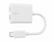 Duální USB-C Audio + Charge adaptér Rockstar bílý