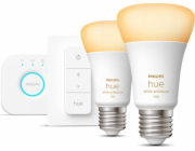 Startovací sada Philips Hue Bridge + 2 x E27 8W WA žárovka + vypínač (929002468406)