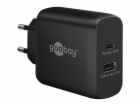duální rychlá nabíječka goobay USB-C PD 45 wattů