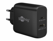 duální rychlá nabíječka goobay USB-C PD 45 wattů