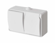 Kombinace zás+přep. č.6 nástěnný, IP44, French, bílá
