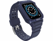 Hurtel Protect Strap Band náramek s pouzdrem pro hodinky 7 / 6 / 5 / 4 / 3 / 2 / SE (45 / 44 / 42 mm) pouzdro, obrněný kryt na hodinky, modrý