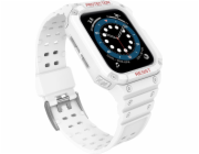 Hurtel Protect Strap Band náramek s pouzdrem pro hodinky 7 / 6 / 5 / 4 / 3 / 2 / SE (45 / 44 / 42 mm) pouzdro, obrněný kryt hodinek, bílý