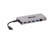 Eaton Dokovací stanice USB-C 4K HDMI, USB 3.2 Gen 1, rozbočovač USB-A, GbE, paměťová karta, nabíjení PD 100W, odnímatelný kabel U442-DOCK5D-GY