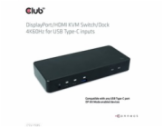 Club3D Dokovací stanice DisplayPort / HDMI KVM Switch, USB-C, PD