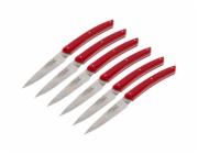 Laguiole Jean Dubost Knife Set  6 pcs., Acrylic Red