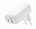 Belkin BOOSTCHARGE™ Duální 42W USB-C Power Delivery PPS nástěnná nabíječka (USB-C 30W + USB-A 12W), bílá