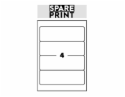 SPARE PRINT PREMIUM Samolepicí etikety bílé, 100 archů A4 v krabici (1arch/4x etiketa 192x61mm)