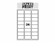 SPARE PRINT PREMIUM Samolepicí etikety bílé, 100 archů A4 v krabici (1arch/24x etiketa 68x36mm)