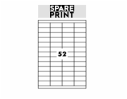 SPARE PRINT PREMIUM Samolepicí etikety bílé, 100 archů A4 v krabici (1arch/52x etiketa 52,5x21,2mm)