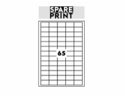 SPARE PRINT PREMIUM Samolepicí etikety bílé, 100 archů A4 v krabici (1arch/65x etiketa 38x21mm)