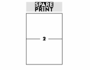 SPARE PRINT PREMIUM Samolepicí etikety bílé, 100 archů A4 v krabici (1arch/2x etiketa 210x148,5mm)