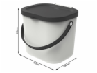 Popelnice Rotho, 6 l, bílá/šedá