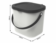 Popelnice Rotho, 6 l, bílá/šedá