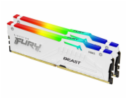 KINGSTON DIMM DDR5 32GB (Kit of 2) 6400MT/s CL32 Non-ECC FURY Beast RGB EXPO, Bílá