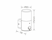 Lampa Domoletti ORTE 14216-PIR, 40W, E27, IP44, černá