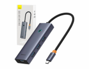 Adaptér Baseus HDMI + 4 x USB 3.0, HDMI/USB-C, 0,1 m, 40 W