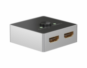 Goobay Manuální HDMI přepínač 2 na 1 (4K @ 60Hz), HDMI přepínač (černý/stříbrný)