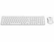 Logitech Signature Slim Combo MK950 - Sada klávesnice a myši - 100% - full size - bezdrátový - Bluetooth 5.1 LE - QWERTY - US mezinárodní - bělavá