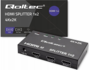 Qoltec 51796 Active HDMI Splitter 2 x HDMI 4K x 2K | 3,4 Gb/s