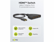 Goobay HDMI přepínač 3 na 1 (4K @ 60Hz), HDMI přepínač (černý, kabel 55 cm)