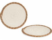 Bigbuy Home Prostirky na stůl Bílo-hnědé vlákno (30 cm)