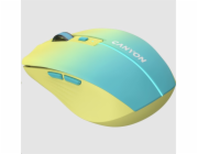 CANYON myš optická bezdrátová MW-44, LED Backlight, 800/1200/1600 dpi, 8 tl, BT+2,4GHz, bat 500mAh, žlutomodrá gradient