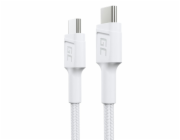 Green Cell PowerStream Cable White USB-C Type C 30cm with fast charging Power Delivery 60W, Ultra Charge, Quick Charge 3