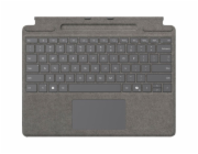 Microsoft Klávesnice Surface Pro s úložištěm pera pro firmy (platinová, německé rozložení, pro Surface Pro 10/9/8/X pro firmy, včetně Surface Slim Pen 2)