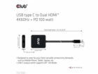 Club3D Video hub MST USB-C na 2xHDMI + USB-C PD 3.0, 4K60Hz