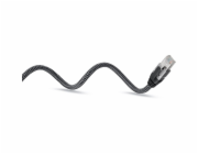 Goobay Ethernetový kabel USB-A 3.2 Gen1 samec > RJ-45 samec (černo-stříbrný, 3 metry, opletený textilní plášť)
