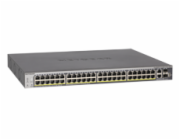 NETGEAR Smart GS752TXP - V3 - přepínač - L3 Lite - inteligentní - 48 x 10/100/1000 (PoE+) + 4 x SFP+ - desktop, Lze montovat do rozvaděče - PoE+ (380 W)