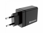 VERBATIM Univerzální adaptér nabíječka CHR-30EU2, 30W, 1x USB-C, 3x USB černá
