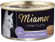 MIAMOR Feine Filets - filety z tuňáka s chobotnicí - mokré krmivo pro kočky - 100g