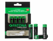 PATONA nabíjecí baterie AA/LR6 Li-Pol 2000mAh 1,5V s USB-C nabíjením, 4ks v balení