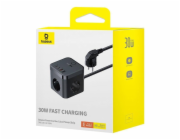 Nabíjecí stanice Baseus PowerCombo Cube 30W 3xzásuvka, 2xUSB, 2xUSB-C černá