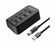 USB 3.2 Superspeed HUB 4-portový s vypínači portů