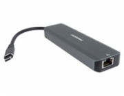 PremiumCord USB-C na HDMI, 2x USB3.2, PD 100W,RJ45