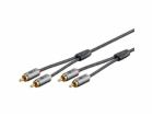 Goobay Stereofonní cinch kabel Plus (černo-stříbrný, 1 metr)