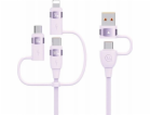 Usams Kabel USB-A - 2x USB-C + Lightning + microUSB, 2 m,...