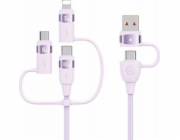 Usams Kabel USB-A - 2x USB-C + Lightning + microUSB, 2 m, černý (USA1079)