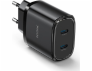 Yesido Nabíječka YC54 PD 20W QC 2xUSB-C + kabel 27W C/iP 1m, ČERNÁ