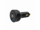 GEMBIRD Nabíječka do auta, 1x USB, 1xUSB-C, rychlo-nabíje...