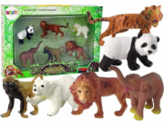LeanToys Sada 6 figurek , divoká zvířata, safari, tygr, opice, lev
