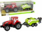 TRITON Červený farmářský traktor LeanToys se zeleným třec...