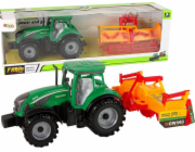 TRITON Zelený traktor LeanToys s oranžovým kultivátorem pro děti