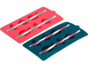 5five ovocné formičky na led, silikonové, 21 x 10,5 cm, 2 kusy, růžovo-tyrkysová barva