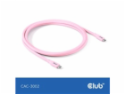Club3D Kabel USB-C 4.0, 20Gbps, 4K60Hz, PD 240W, 2m, růžová