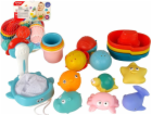LeanToys Sada do koupele Sea Toys Podběrák Loď 17 dílů